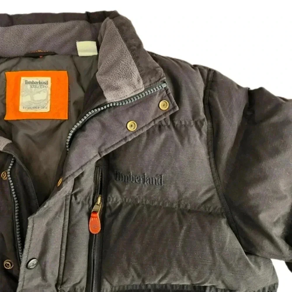 TIMBERLAND Y2K DUCK DOWN Puffer JACKET, Black, Men's XXL - Picture 2 of 14
